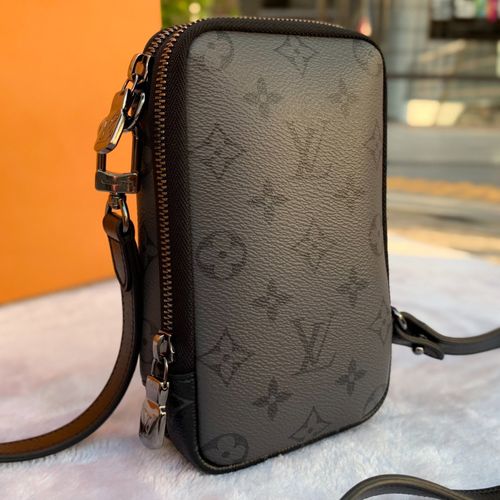 Louis Vuitton Double Phone Pouch In Grey