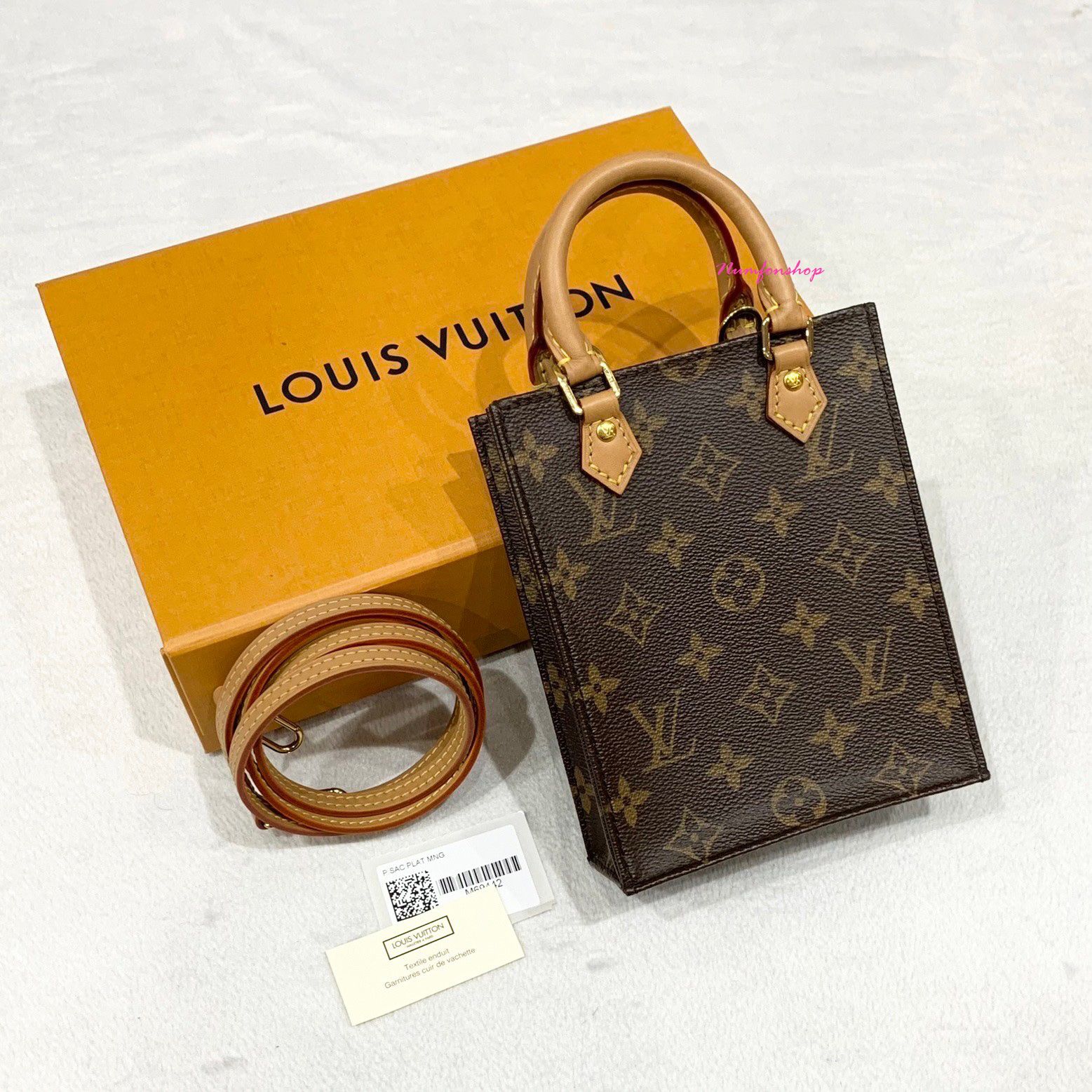 Sold Louis Vuitton Monogram Petit Sac Plat Used Bag.