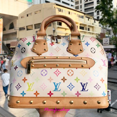 Louis Vuitton White Multicolor Monogram Alma PM Bag For Sale at